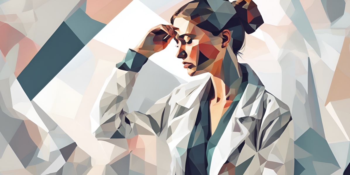 Ilustrace: Stable Diffusion Longread: Duševní zdraví vědců a vědkyň. Co jim hrozí víc než jiným lidem a jak tomu předejít.