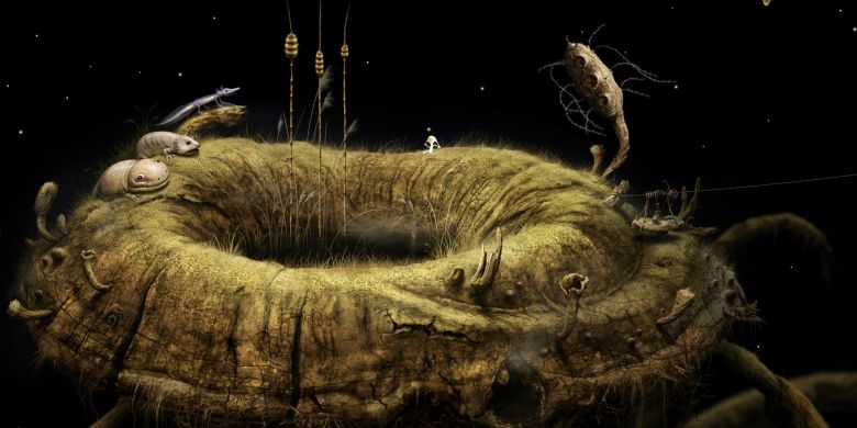 Samorost byla původně absolventská hra Jakuba Dvorského na UMPRUM. A pak si ji zahrály miliony lidí po celém světě. Na snímku obrázek z už třetího pokračování této adventury.