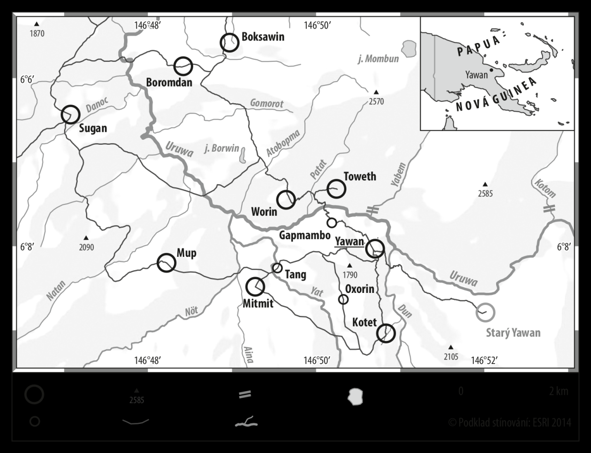 Foto: J. D. Bláha Mapa údolí řeky Uruwy sestavená na základě dostupných dat a terénního výzkumu.