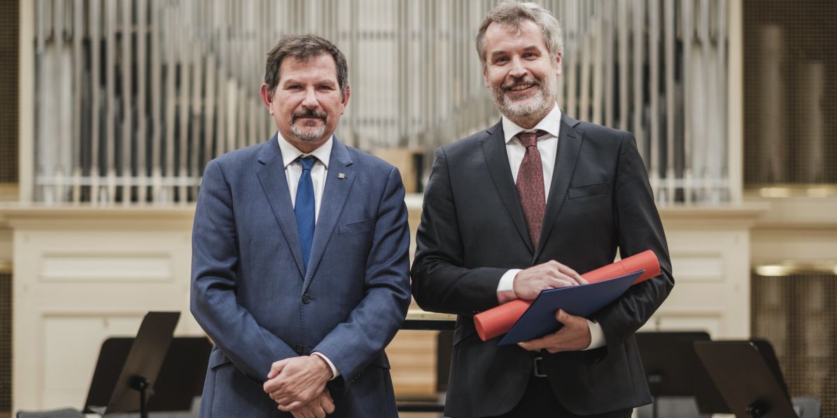 Foto: Martin Indruch Dalibor Vobořil přezval Cenu rektora při příležitosti zahájení akademického roku 2025/2026.