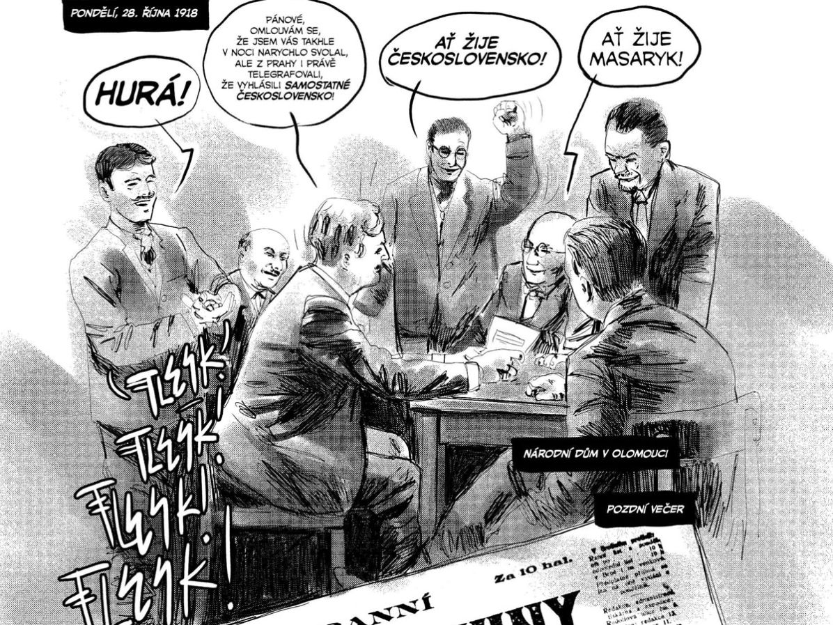 Foto: Archiv Univerzity Palackého Komiks k dějinám ČSR ve formě sešitu bude během oslav i zdarma k dostání.