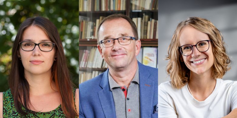 O tom, jak systémově pečovat o kvalitu výuky hovořil s Ingrid Procházkovou (MUNI, na snímku vlevo) a Jiřinou Vidlákovou (ZČU, vpravo) Martin Tomášek (OU).
