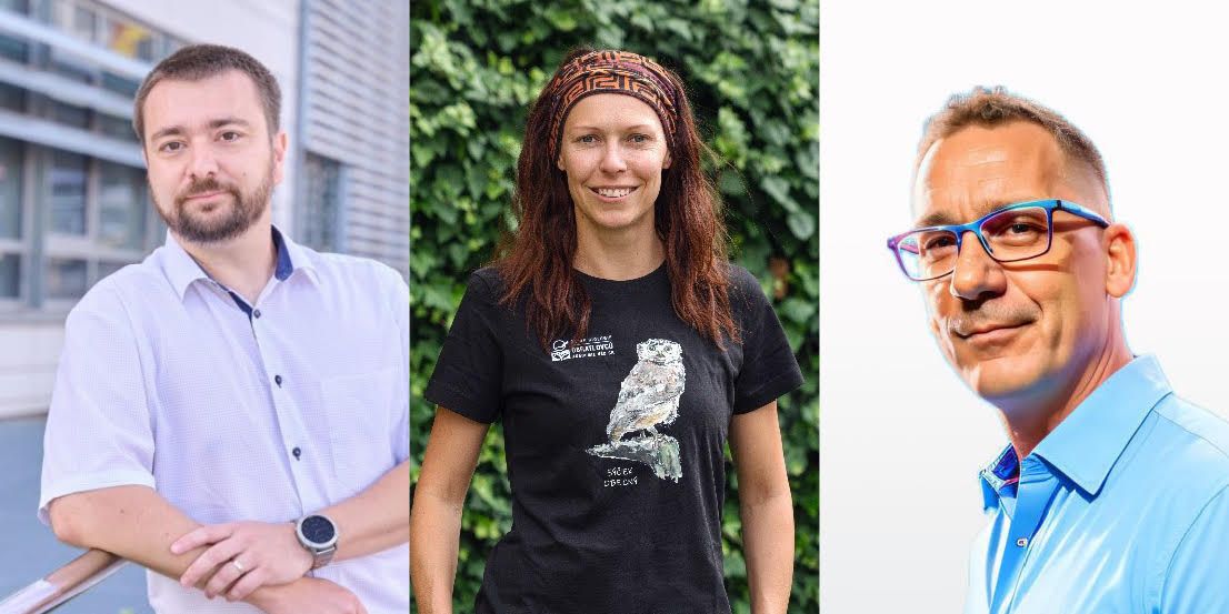 Koláž: Universitas Jakub Trojan, Alena Fornůsková a Michael Lažan.