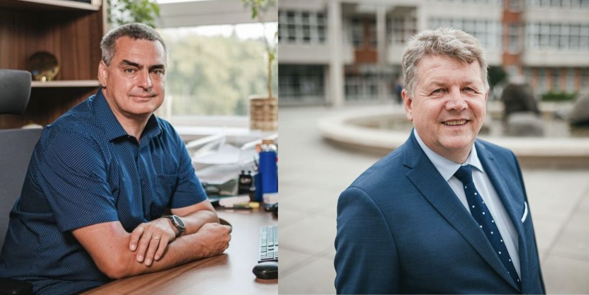 Děkan Přírodovědecké fakulty UHK (PřF UHK) Jan Kříž a děkan Fakulty informatiky a managementu UHK (FIM UHK) Josef Hynek
