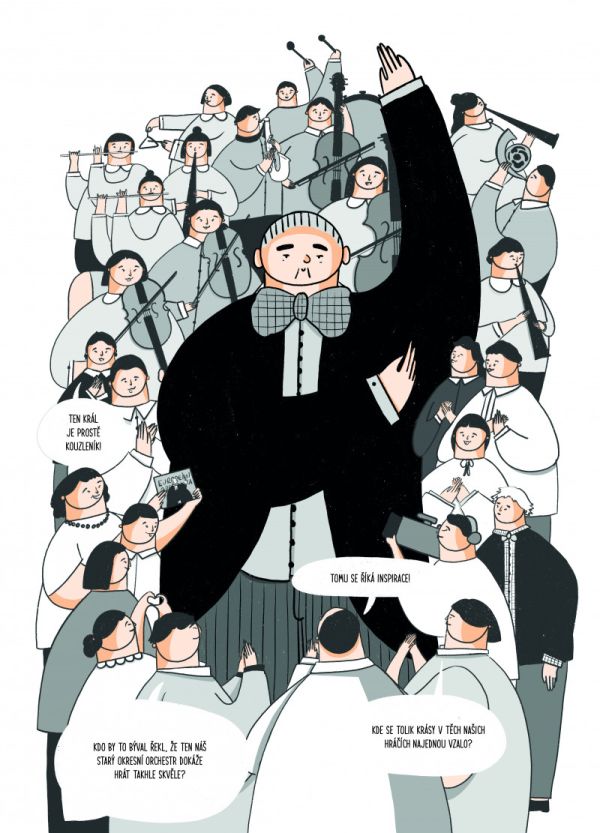 IOGI, ukázka z komiksu Král, kresba Daniela Herodesová, scénář Jean-Gaspard Páleníček