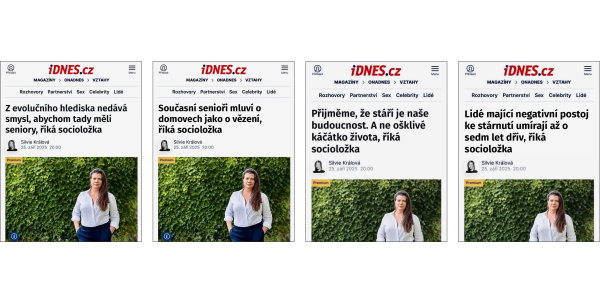 Koláž: Jak se postupně u rozhovoru měnily titulky