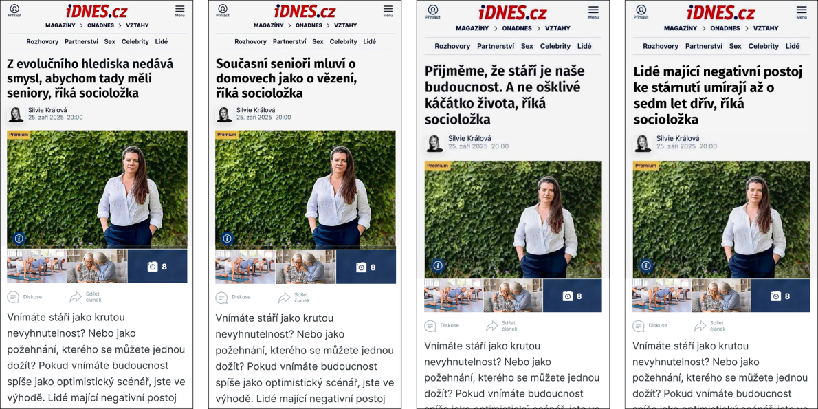 Jak se vyvíjel nepovedený titulek rozhovoru se socioložkou Lucií Vidovićovou.